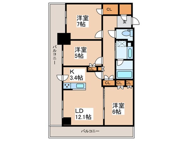 ライオンズタワー札幌(1101)の物件間取画像